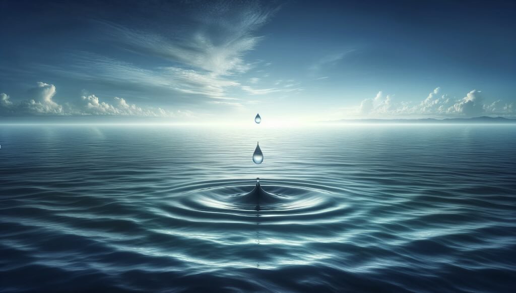 Droplet in the ocean